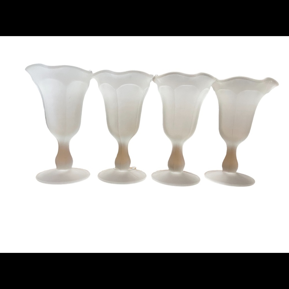 60’s Frosted Fluted Stemmed Sherbets